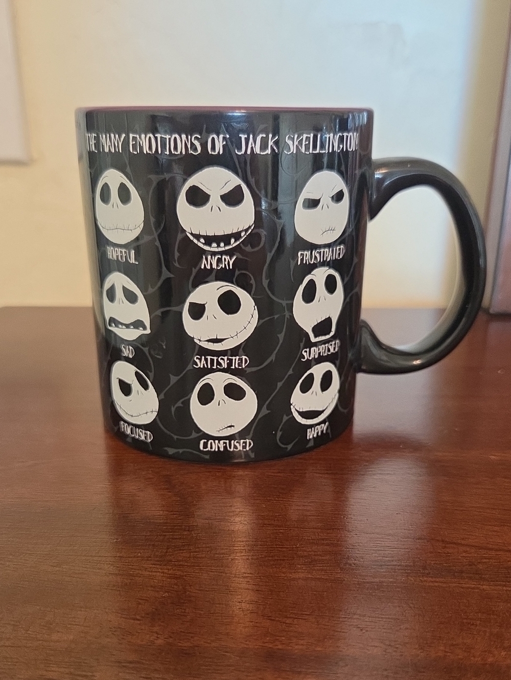 Disney Jack Skellington Emotions Black and White Ceramic Mug 20 Oz.
